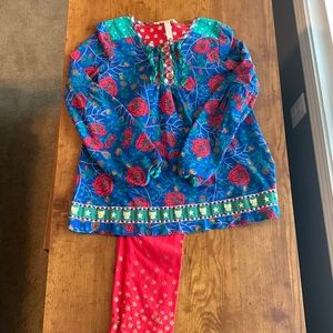 Girls Size 8 Matilda Jane Christmas Top and Leggings